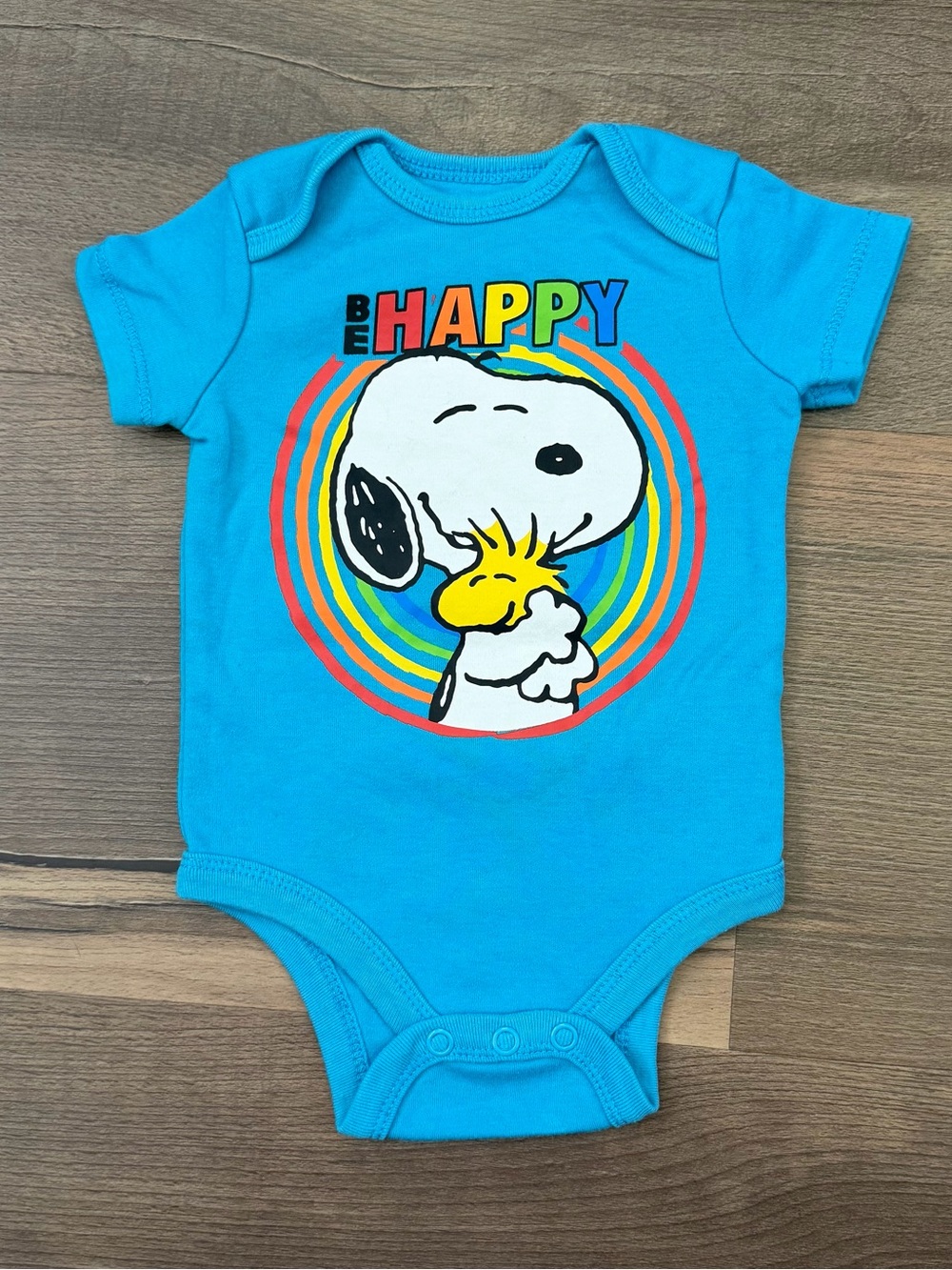 Peanuts Snoopy & Woodstock "Be Happy" Bodysuit Size 0/3 Months
